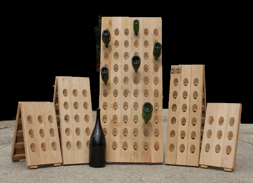 Range of wooden riddling racks